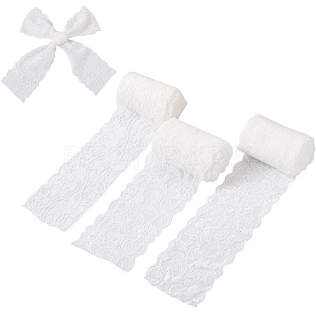 3 Bags 3 Style Polyamide Yarns Stretch Elastic Lace Trim OCOR-YS0001-07-1