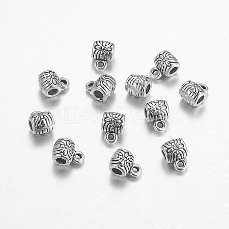 Tibetan Silver Barrel Hangers X-AB698-1