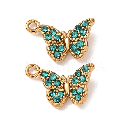 304 Stainless Steel Rhinestone Pendants STAS-L318-20G-01-1