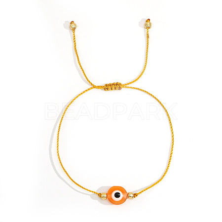 Bohemian Style Resin Evil Eye Bead Braided Bracelets BR6167-6-1