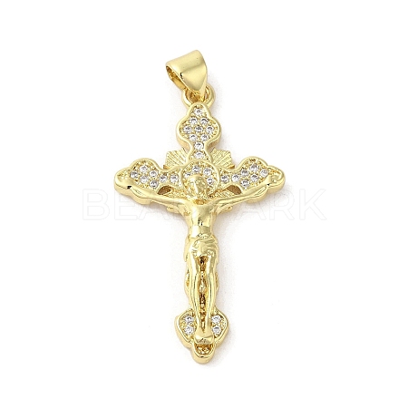 Rack Plating Brass Micro Pave Cubic Zirconia Pendants KK-C052-10B-G-1