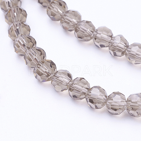 Faceted(32 Facets) Round Glass Beads Strands X-EGLA-J042-4mm-09-1