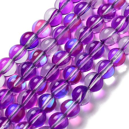Synthetic Moonstone Beads Strands G-P528-J02-24-1