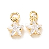 Eco-friendly Brass Micro Pave Cubic Zirconia Pendants X1-KK-D080-44G-01-1