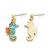 Real 14K Gold Plated Alloy Dangle Earrings EJEW-G148-14G-M-2