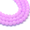 Baking Paint Imitation Jade Glass Round Bead Strands X-DGLA-Q021-8mm-23-1