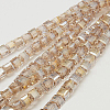 Electroplate Glass Beads Strands EGLA-D018-8x8mm-75-1