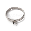 304 Stainless Steel Cuff Ring Components STAS-D372-01P-03-2