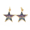 Brass Micro Pave Cubic Zirconia Pendants KK-I658-33B-1