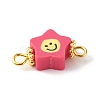 Handmade Polymer Clay Star Smiling Face Link PALLOY-JF00786-4
