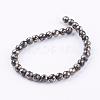 Natural Pyrite Beads Strands G-P303-02-6mm-16-2