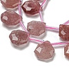 Natural Strawberry Quartz Beads Strands G-P544-C08-01-3