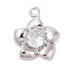Brass Inlay Clear Glass Pendants KK-S388-29P-1