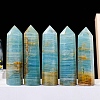 Point Tower Natural Blue Calcite Healing Stone Wands PW-WG13889-01-1