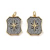 Brass Micro Pave Clear Cubic Zirconia Pendants KK-E068-VF314-2