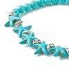 Synthetic Turquoise Starfish Stretch Bracelet BJEW-JB07702-01-4