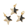 Rack Plating Brass Micro Pave  Cubic Zirconia Pendants KK-B068-22G-2