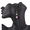 Handmade Glass Seed Beaded Window Lattice Pattern Dangle Earrings EJEW-MZ00560-02-3