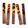Transparent Resin & Walnut Wood Pendants RESI-N039-24D-1