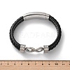 Braided Microfiber Leather Cord Bracelets for Men BJEW-Z081-07P-01-5