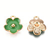 Light Gold Plated Alloy Enamel Pendants ENAM-R136-16F-2