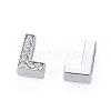 Alloy Initial Slide Charms with Grade A Rhinestones ALRI-R032-L-FF-2
