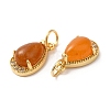 Natural Yellow Jade Teardrop Charms G-A034-01G-02-3