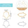 8Pcs 2 Colors 304 Stainless Steel Open Back Bezel Pendants STAS-UN0031-92-4