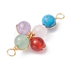 Mixed Gemstone Connector Charms PALLOY-JF02224-03-3