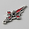 Jet Rhinestone Cross Pendatn with Red Enamel ENAM-WH0001-06AS-03-3