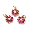 Rack Plating Brass Micro Pave Cubic Zirconia Charms KK-A160-22E-G-3
