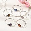 304 Stainless Steel Cuff Bangles for Women BJEW-JB14328-1