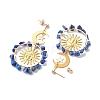 Vintage Natural Lapis Lazuli Ear Studs EJEW-JE05807-04-5