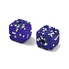 Cube Shape Polymer Clay Rhinestone Beads CLAY-NH0001-08-4