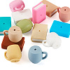 14Pcs 14 Styles Book Shape Silicone Beads SIL-TA0002-71-3