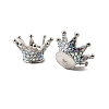Alloy Rhinestone Crown Beads FIND-NH0001-19P-2