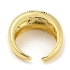Brass Micro Pave Cubic Zirconia Open Cuff Ring RJEW-C033-15G-3