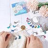 SUNNYCLUE 20Pcs 10 Colors Alloy Enamel Butterfly Charms Locking Stitch Markers HJEW-SC0001-28-3