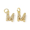 Real 18K Gold Plated Brass Micro Pave Clear Cubic Zirconia Charms KK-E068-VB452-M-2