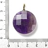 Natural Amethyst Faceted Pendants G-A287-02G-03-3