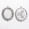 Tibetan Style Alloy Big Pendant Cabochon Settings TIBEP-553-AS-FF-4