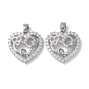 Rack Plating Brass Micro Pave Cubic Zirconia Pendants KK-K340-04P-1
