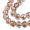 Electroplate Transparent Glass Beads Strands EGLA-N002-46-H03-3