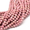 Natural Rhodonite Round Bead Strands G-P072-38-6mm-1