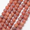 Electroplated Natural Agate Bead Strands G-F343-09-6mm-02-1