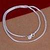 Simple Silver Color Plated Brass Snake Chain Necklaces For Men NJEW-BB12736-24-1