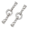 Brass with Clear Cubic Zirconia Fold Over Clasps KK-Z080-09P-1