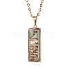 Natural Paua Shell Pendant Necklaces NJEW-JN05141-03-2