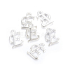 Silver Color Plated Alloy Letter Pendants PALLOY-J718-01S-E-2