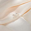 Round Natural Pearl Stud Earrings EJEW-G411-04B-P-3